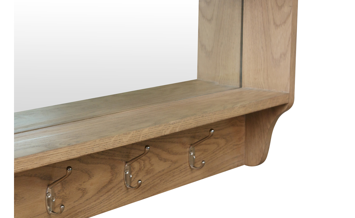 Ambassador Oak Hall Mirror With Coat Hooks