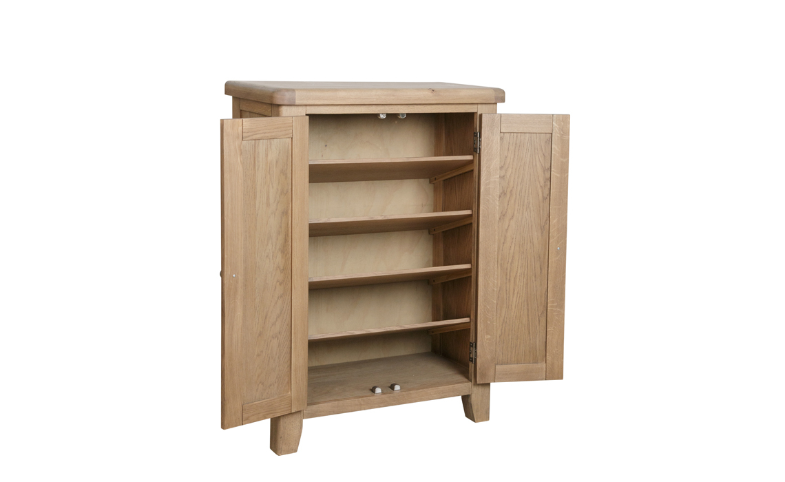 Rustic Solid Oak Furniture Shoe Storage Cupboard - Sale
