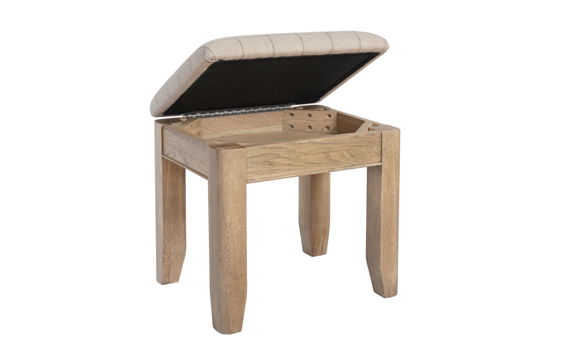 Ambassador Oak Dressing Stool With Storage