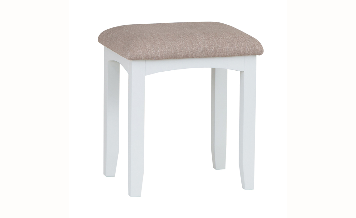 Columbus White Dressing Table Stool