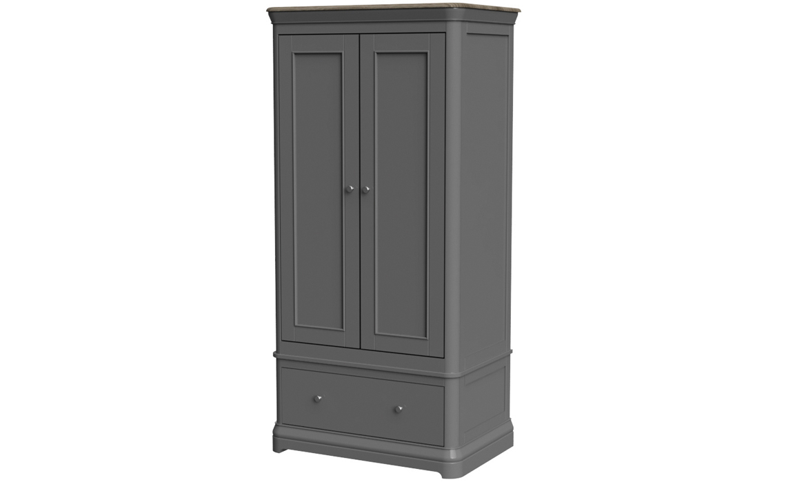 Victoria Slate Painted 2 Door Gents Double Wardrobe