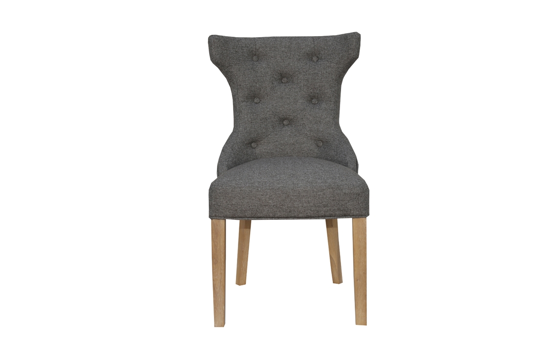Grace Dark Grey Upholstered Dining Chair, Light Oak leg with