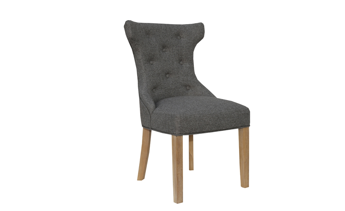 Grace Dark Grey Upholstered Dining Chair, Light Oak leg with