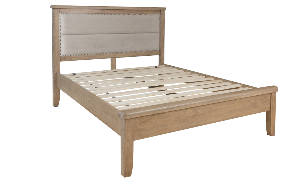 Ambassador Oak 4ft6 Double Studded Fabric Bed Frame