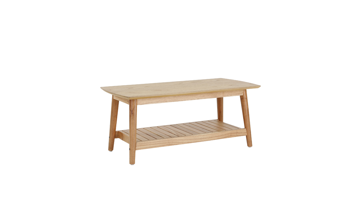 Kayu Coffee Table With Shelf Natural Wash