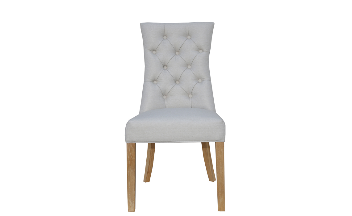 Phoebe Buttoned Dining Chair - Natural