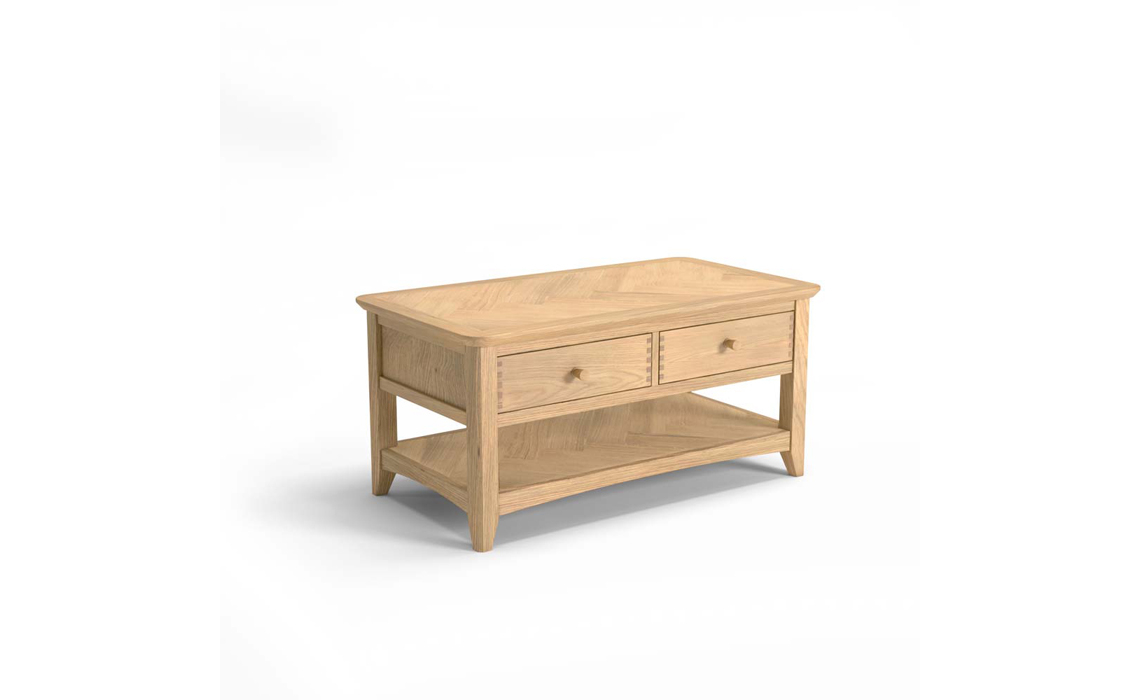 Carnaby Oak Large Coffee Table With Drawers