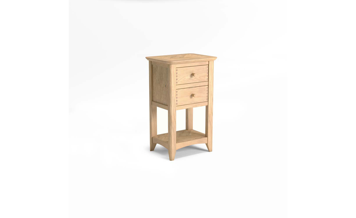 Carnaby Oak 2 Drawer Tall Lamp Table