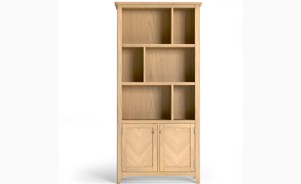 Carnaby Oak Large Bookcase With Cupboard