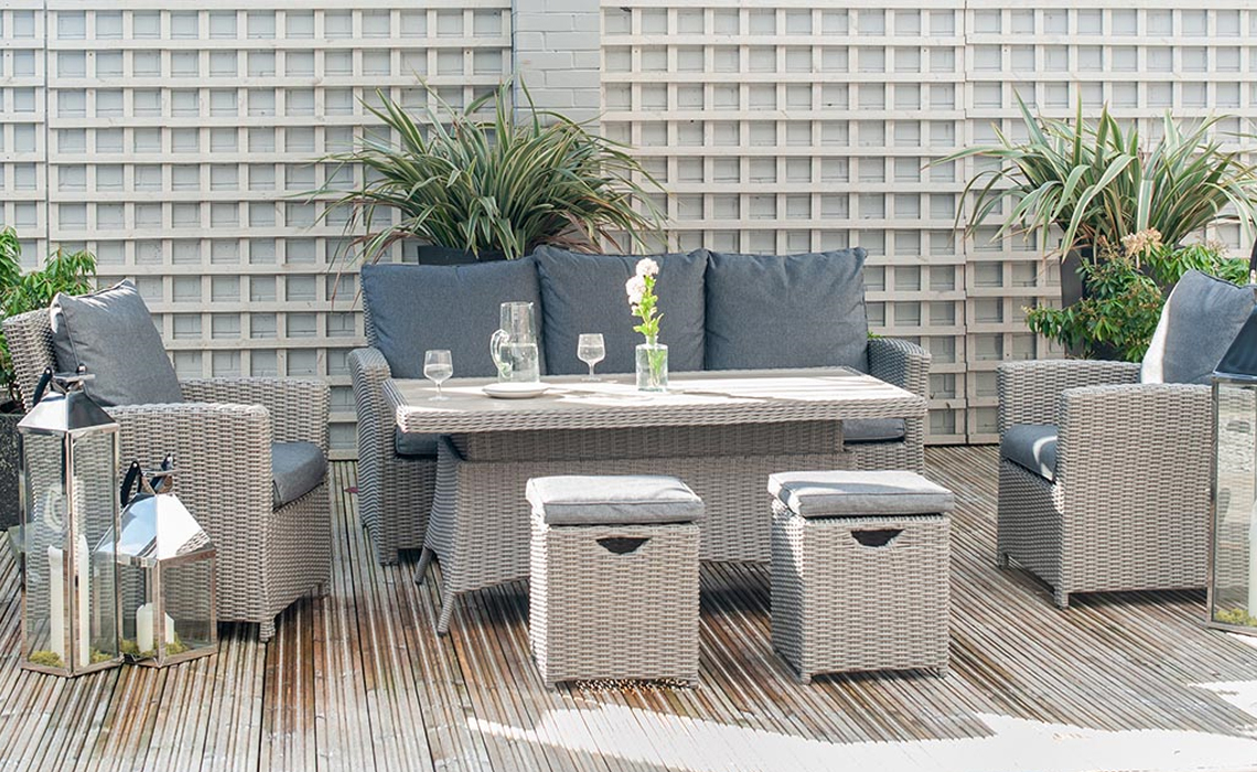 Slate Grey Tobago 6 Piece Relaxed Dining Set