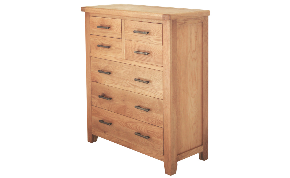 Hamilton Oak 4 Over 3 Chest Of Drawers