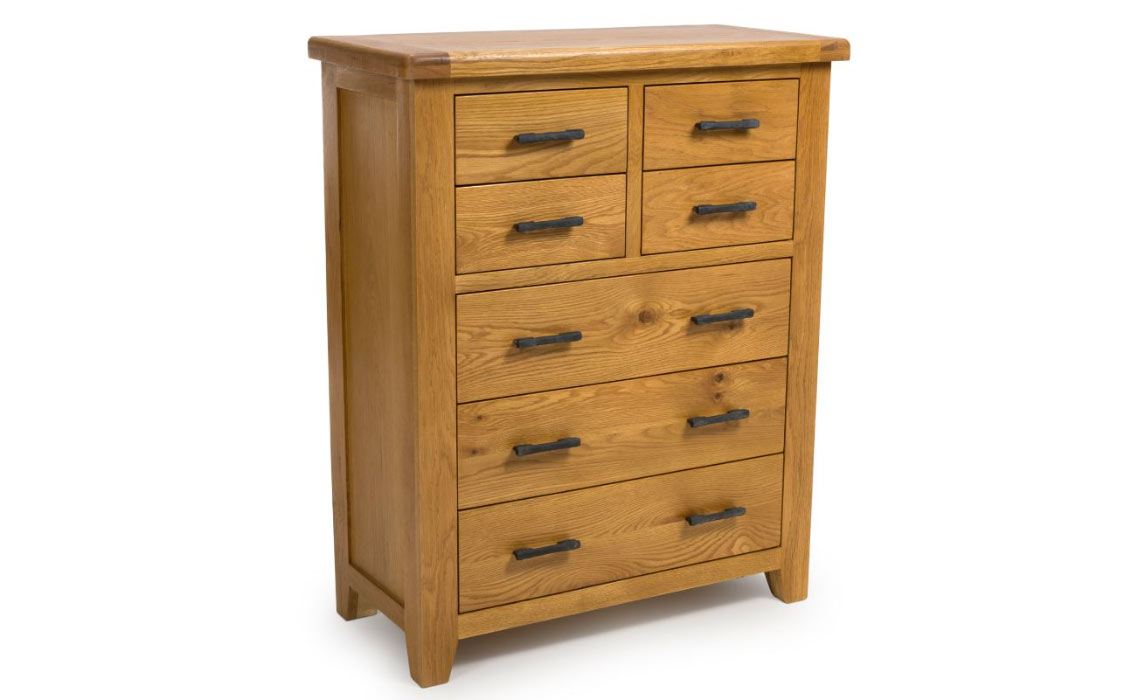 Hamilton Oak 4 Over 3 Chest Of Drawers