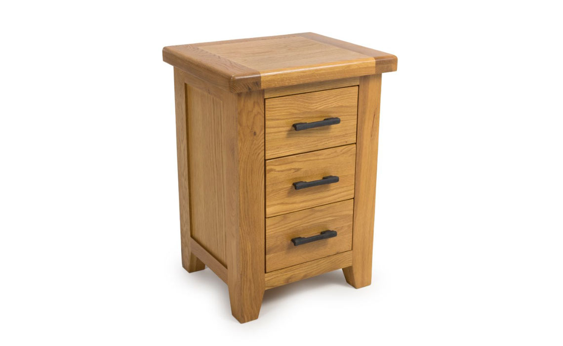 Hamilton Oak 3 Drawer Bedside 