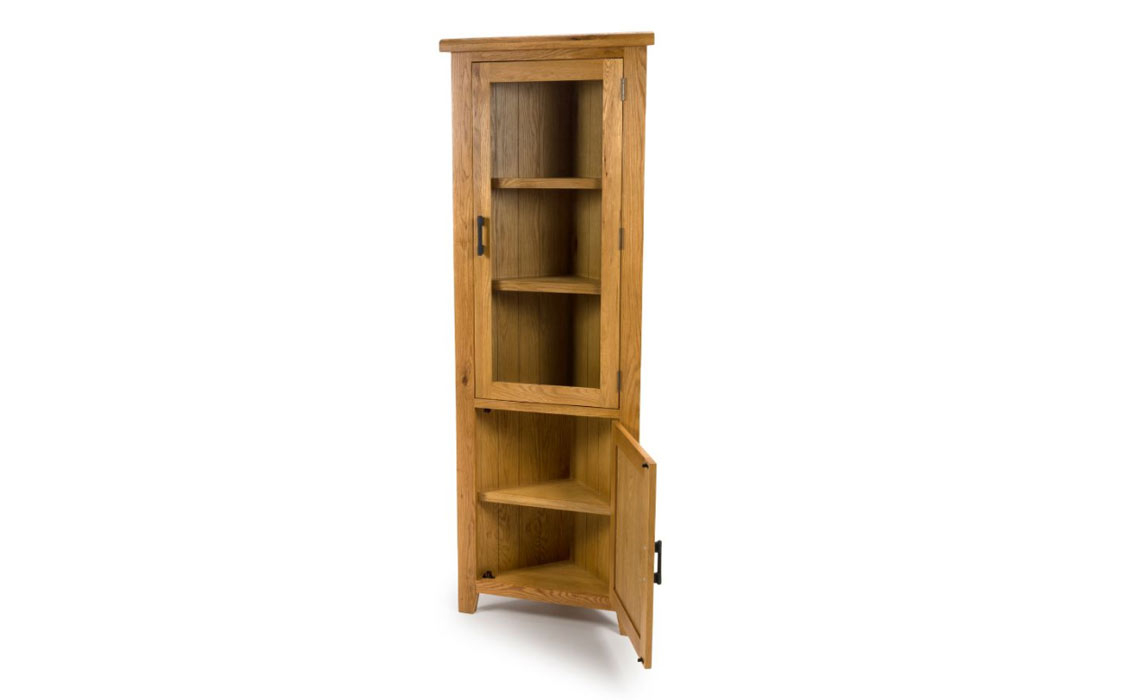 Hamilton Oak Corner Display Cabinet