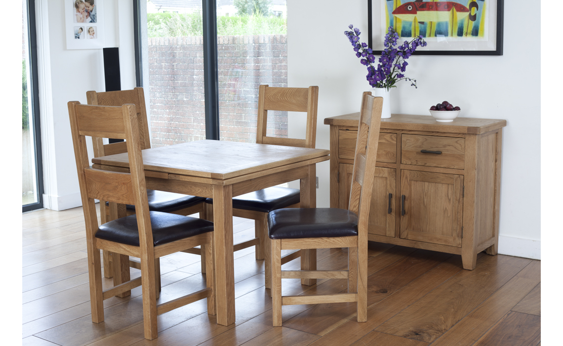 Hamilton Oak 90-160cm Draw Leaf Extending Table  