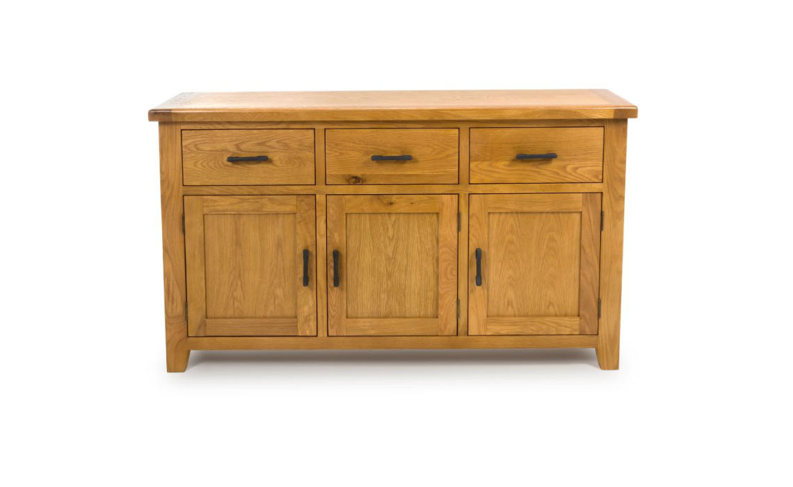 Hamilton Oak 3 Door 3 Drawer Large Sideboard