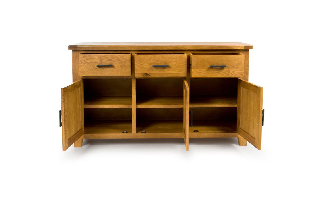 Hamilton Oak 3 Door 3 Drawer Large Sideboard