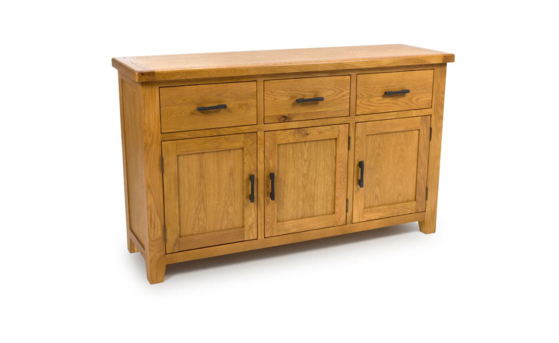 Hamilton Oak 3 Door 3 Drawer Large Sideboard