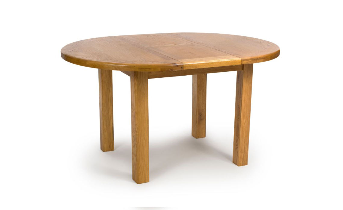 Hamilton Oak 107-145cm Extending Round Dining Table