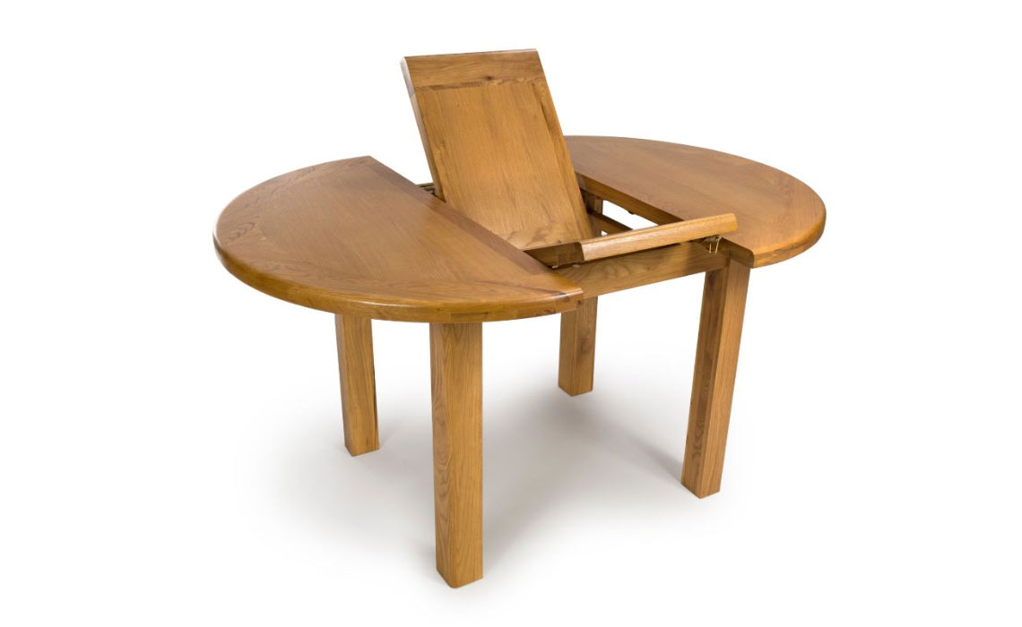 Hamilton Oak 107-145cm Extending Round Dining Table