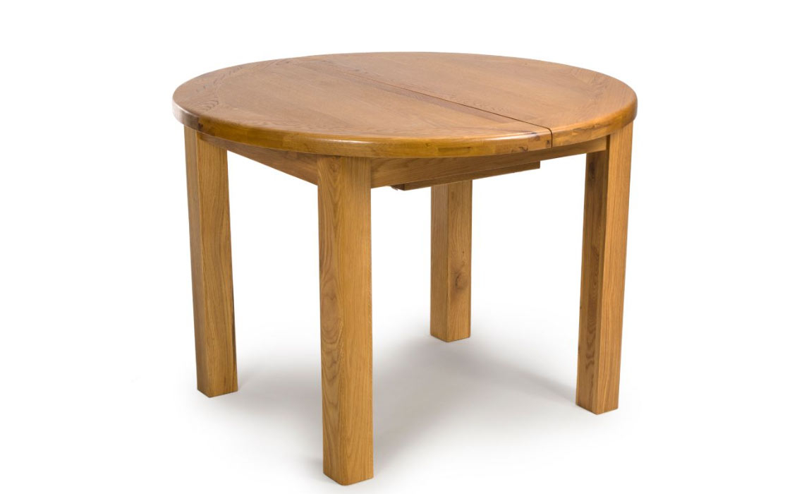 Hamilton Oak 107-145cm Extending Round Dining Table