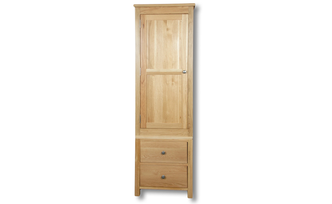 Suffolk Solid Oak 1 Door 2 Drawer Wardrobe