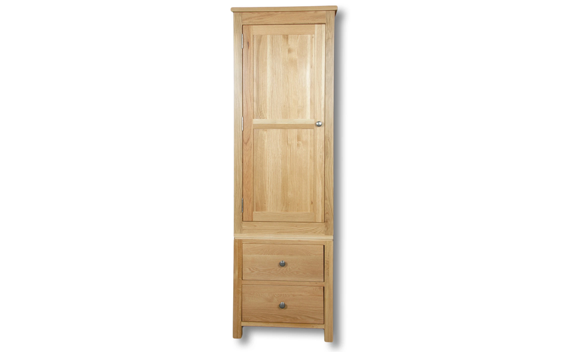 Suffolk Solid Oak 1 Door 2 Drawer Wardrobe