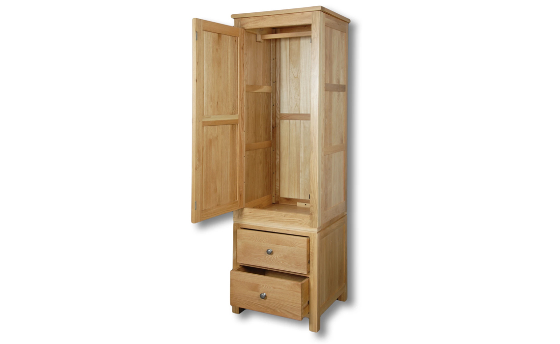 Suffolk Solid Oak 1 Door 2 Drawer Wardrobe