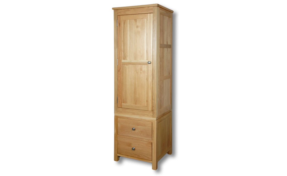 Suffolk Solid Oak 1 Door 2 Drawer Wardrobe