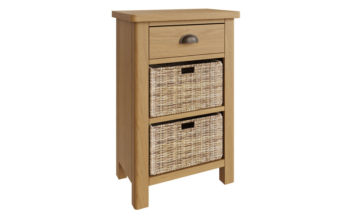 Woodbridge Oak 1 Drawer 2 Basket Cabinet