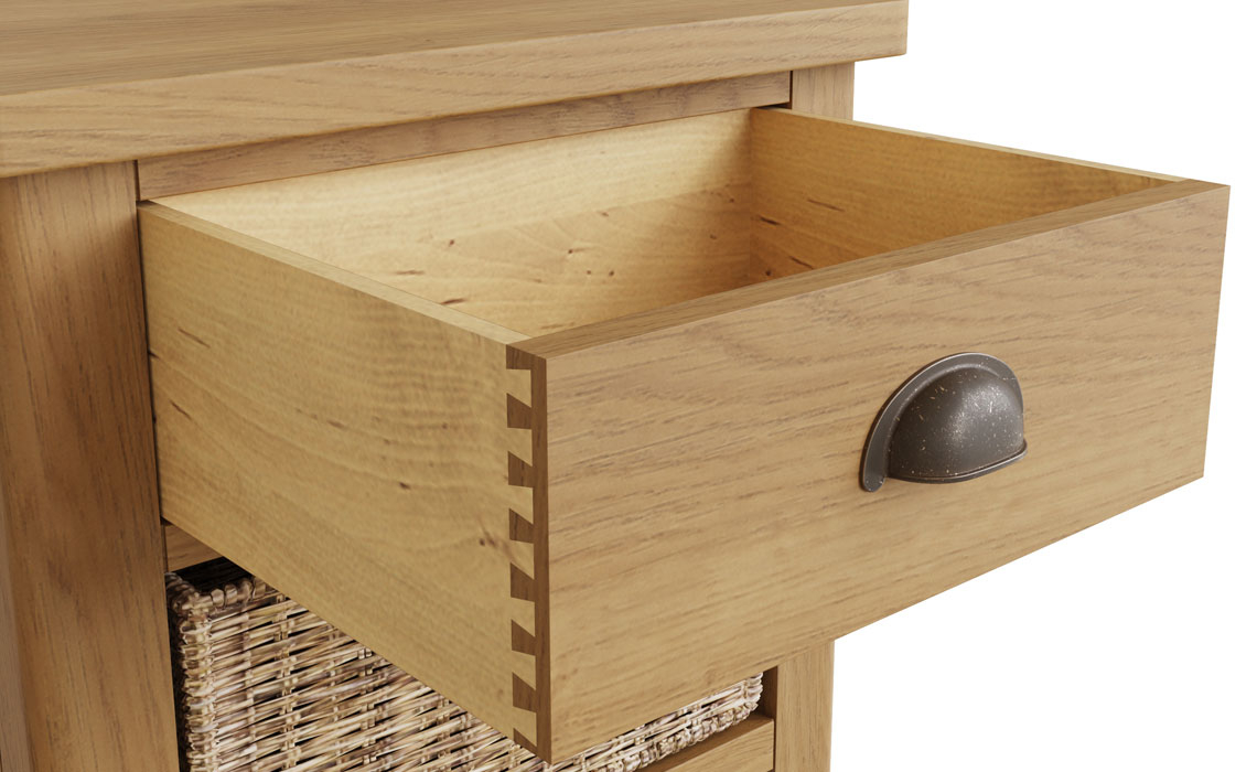 Woodbridge Oak 1 Drawer 3 Basket Cabinet