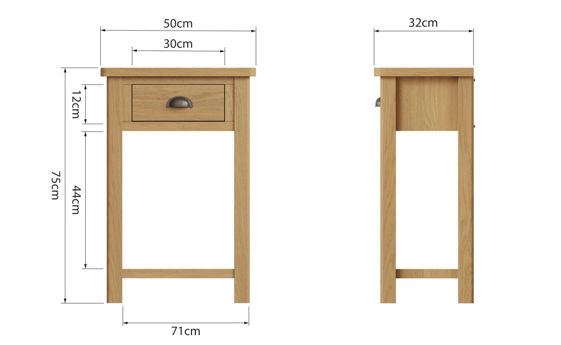 Woodbridge Oak 1 Drawer Console Telephone Table