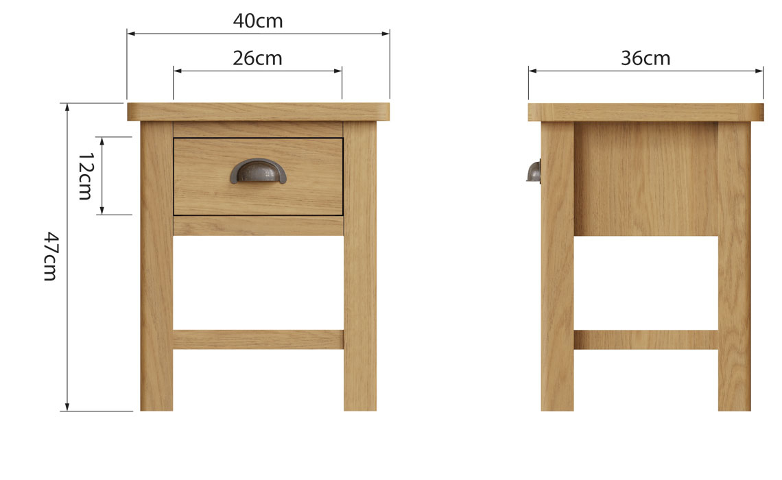 Woodbridge Oak 1 Drawer Lamp Table