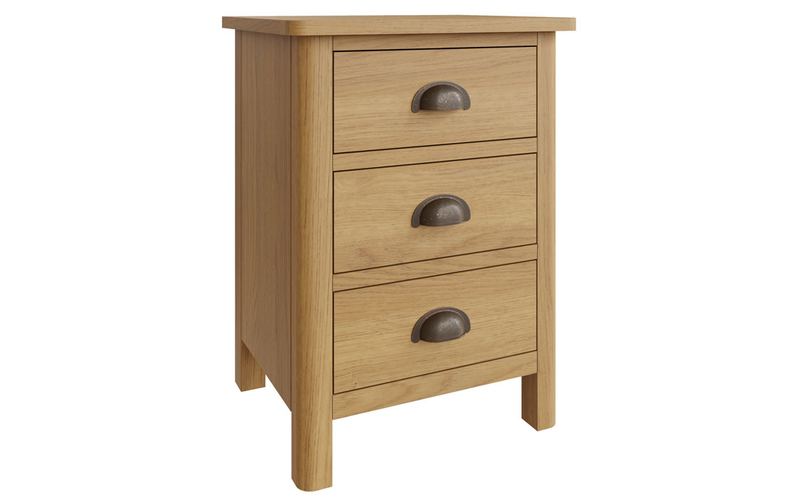 Woodbridge Oak 3 Drawer Bedside Cabinet