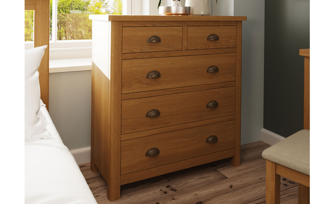 Woodbridge Oak 2 Over 3 Chest Of Drawers