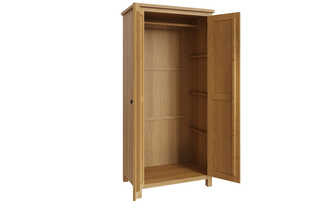 Woodbridge Oak 2 Door Full Hanging Wardrobe