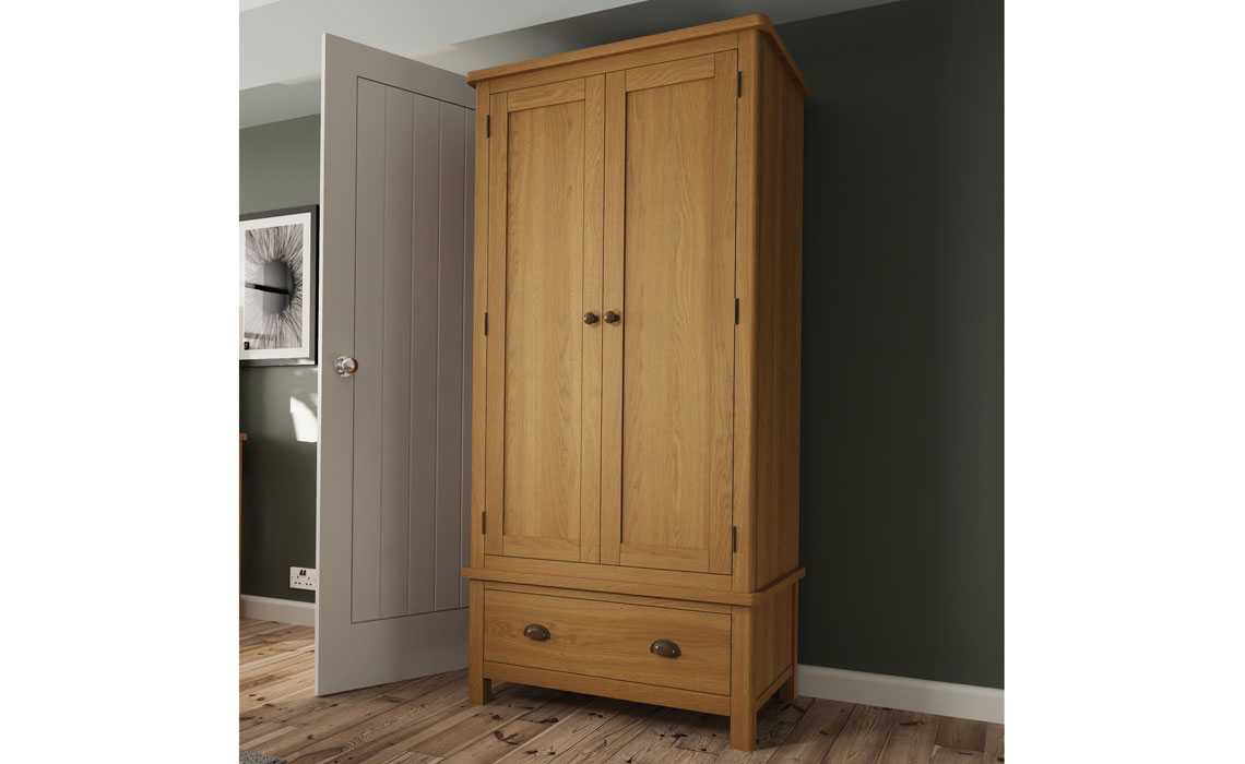 Woodbridge Oak 2 Door Gents Wardrobe