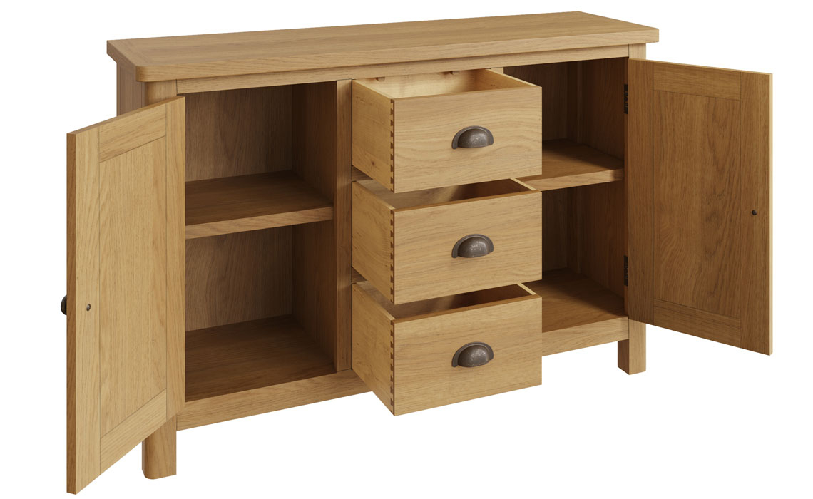 Woodbridge Oak 2 Door 3 Drawer Sideboard