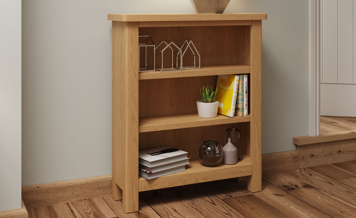 Woodbridge Oak Small Wide Bookcase