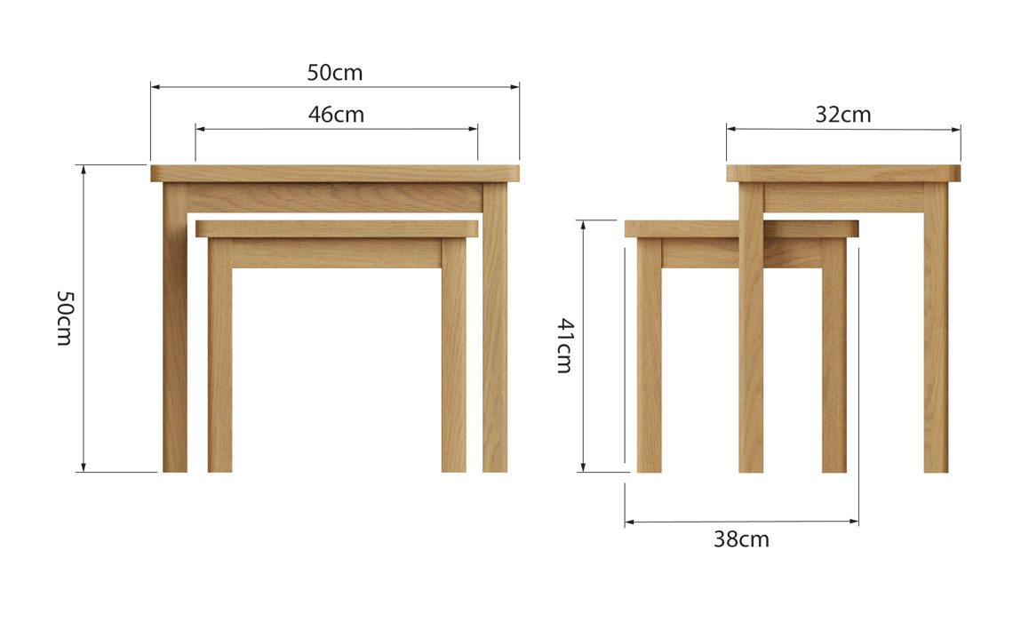 Woodbridge Oak Nest of 2 Tables