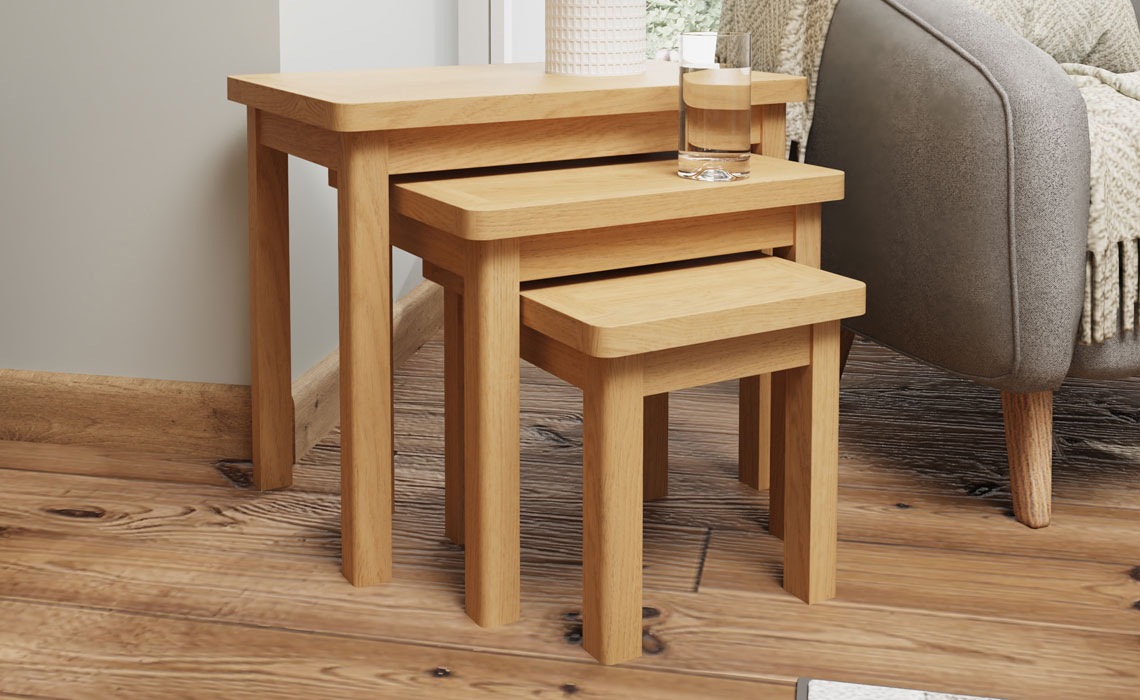 Woodbridge Oak Nest of 3 Tables