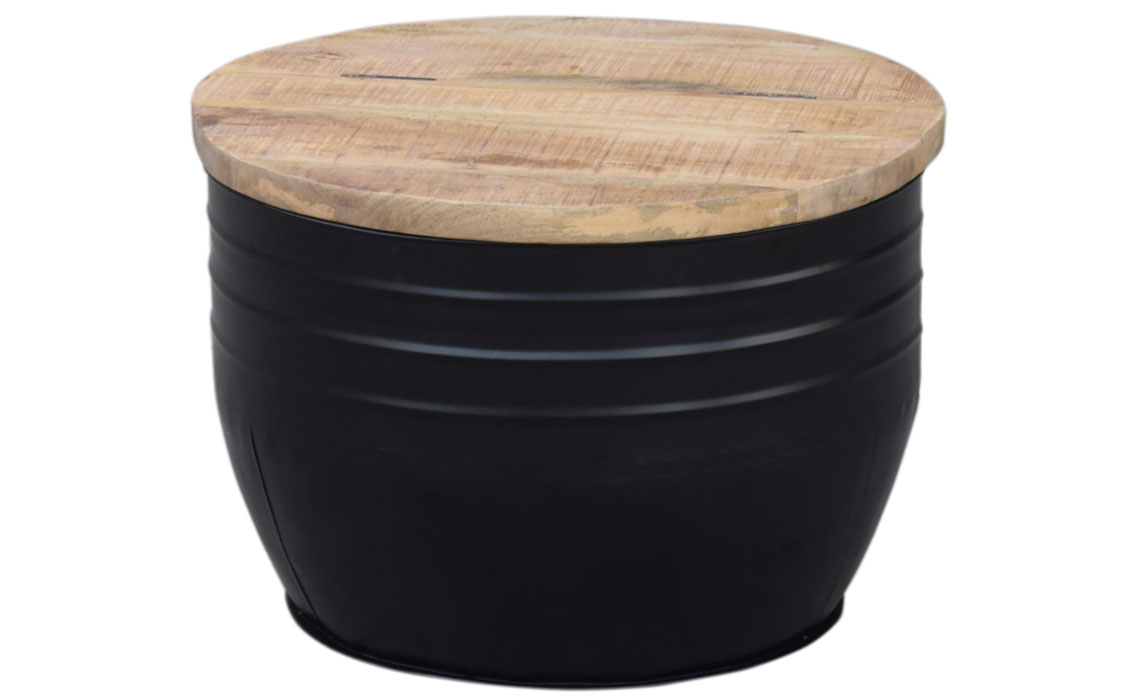 Medium Wood & Metal Storage Coffee Table