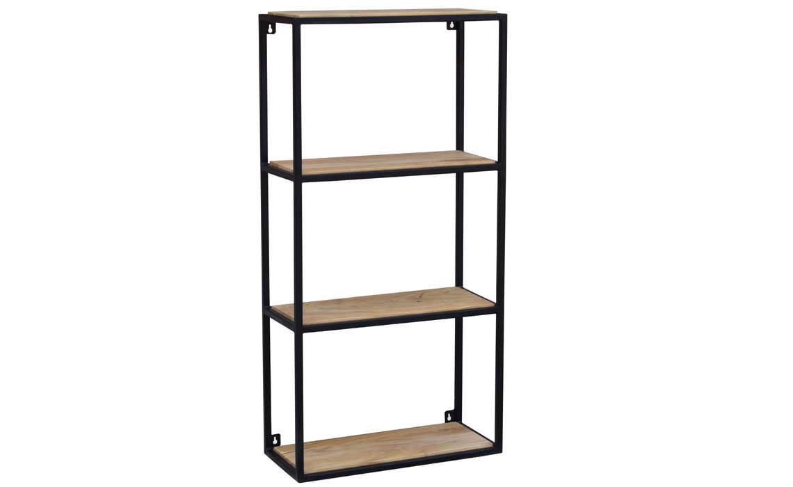 Wood & Metal Medium Wall-Mounted Shelf Unit