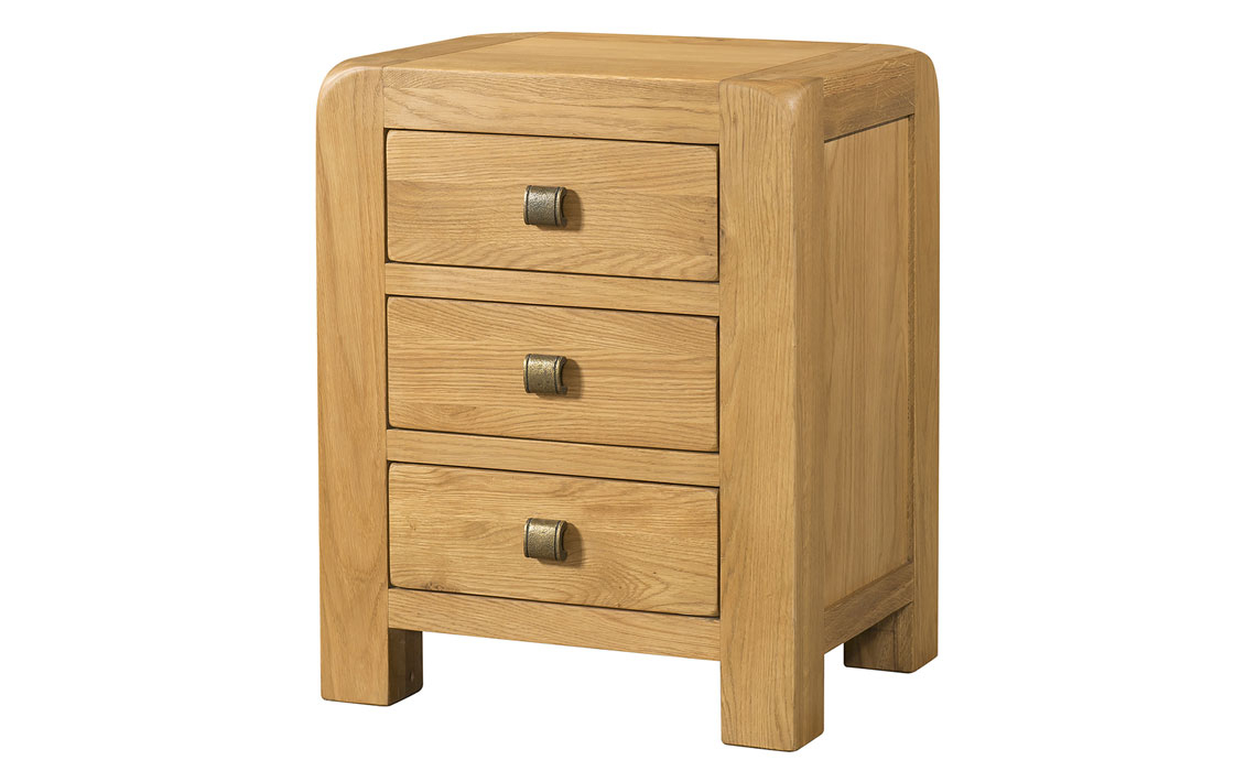 Tunstall Oak 3 Drawer Bedside Cabinet