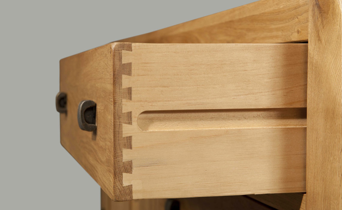 Tunstall Oak Compact 3 Drawer Bedside