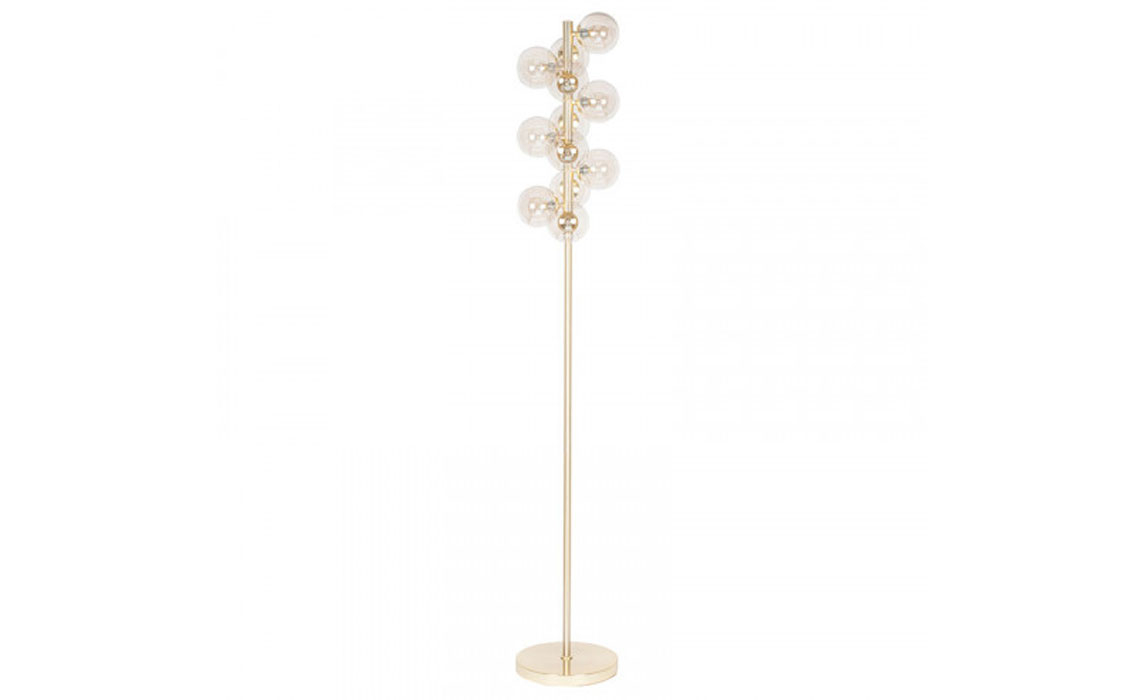 PLL223 Lustre Glass Orb and Gold Floor Lamp