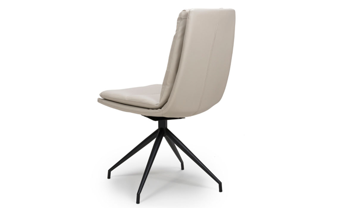 Nobo Taupe Swivel Dining Chair With Black Powder Coated Legs