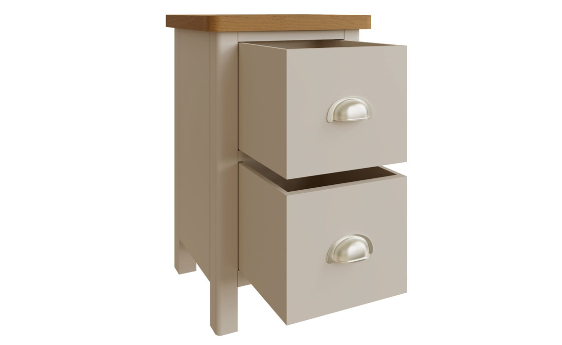 Woodbridge Truffle Grey Painted 2 Drawer Bedside