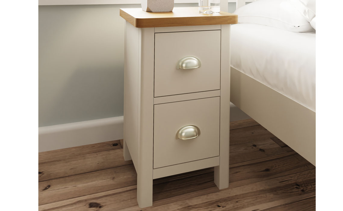 Woodbridge Truffle Grey Painted 2 Drawer Bedside