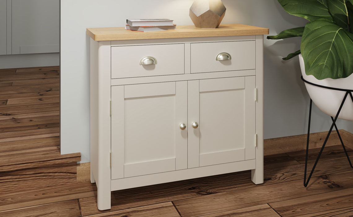 Woodbridge Truffle Grey Painted 2 Door 2 Drawer Sideboard